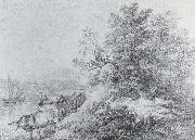 Thomas Gainsborough Ox Cart by the Bands of a Navigable River oil painting reproduction